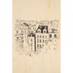 Carte postale en bois "Paris noir et blanc" - Woodhi