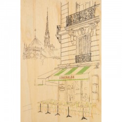Carte postale en bois "Paris Esmeralda" - Woodhi