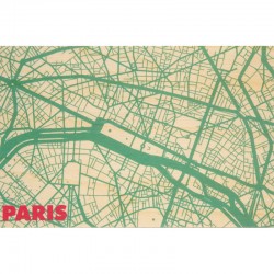 Carte postale en bois "Plan de Paris" - Woodhi