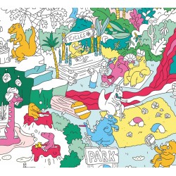 Coloriage Maxi Poster "Dinosaures" - OMY