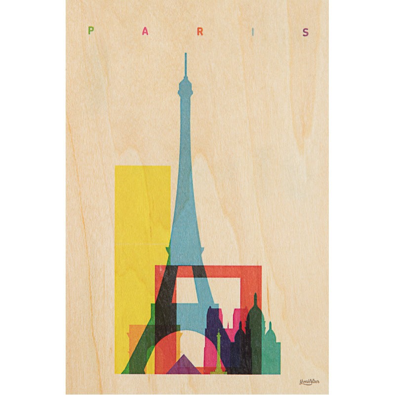 Carte postale en bois "Paris couleurs" - Woodhi Carte postale en bois "Paris couleurs" - Woodhi
