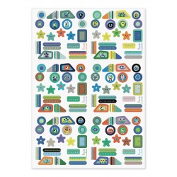 4 Fusées à Assembler + 120 Stickers - Pirouette Cacahouète