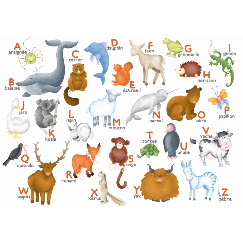 Puzzle 12 pièces "L'Alphabet des Animaux" - Découpé à la Main - Puzzle Michèle Wilson