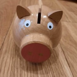 Tirelire Cochon en Bois Naturel - Vilac