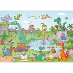 Puzzle 24 pièces "Dinosaures" - Découpé à la Main - Puzzle Michèle Wilson