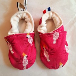 Chaussons "Perroquets Rose"