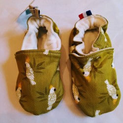 Chaussons "Perroquets Verts"