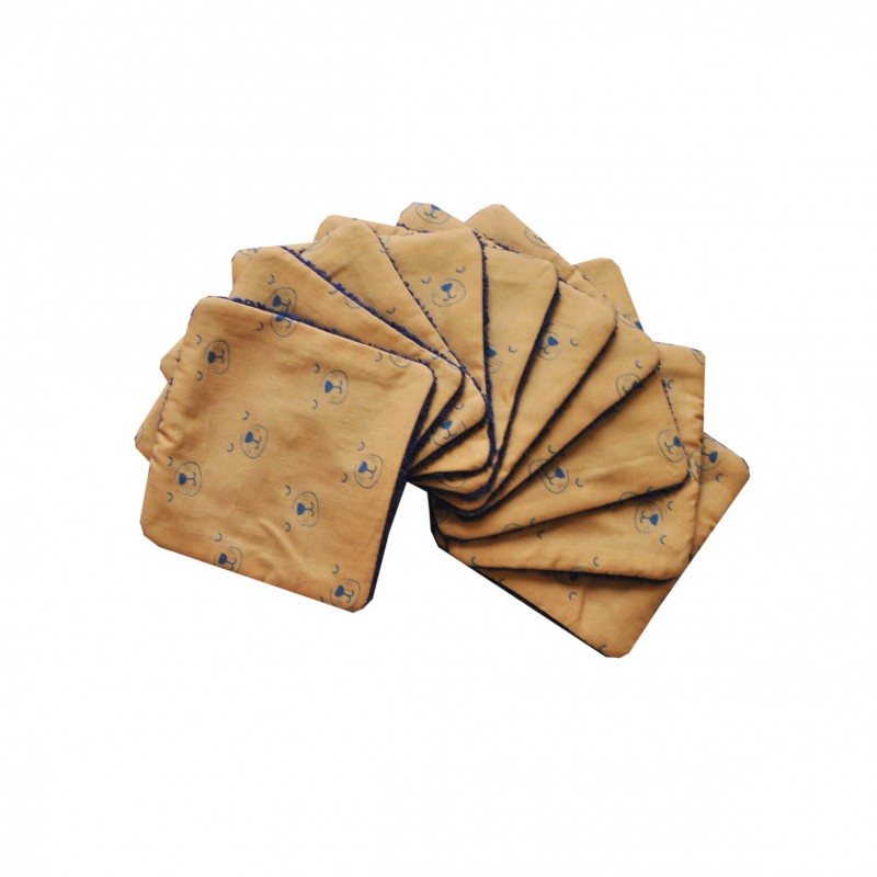 Lot de 10 lingettes lavables "Chiens" - Carotte et Cie