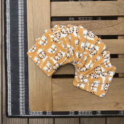 Lot de 10 lingettes lavables "Tigres et lions" - Carotte et Cie