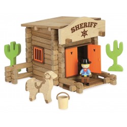 Cabane de shériff avec cheval - 80 pièces - Jeujura