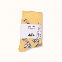 Chaussettes RATP "Serge le lapin" - Jaune - Label Chaussette