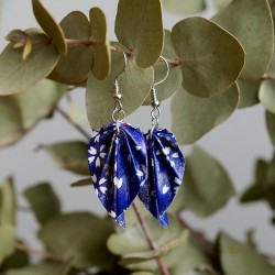 Boucles d'oreilles Origami Feuilles violettes