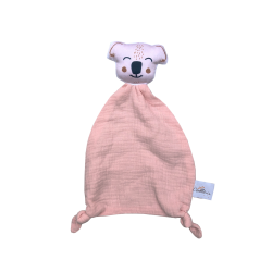 Doudou en coton bio "Koala" rose - Carotte et Cie