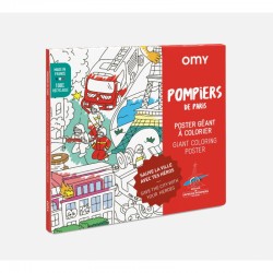 Coloriage Maxi Poster "Pompiers" - OMY