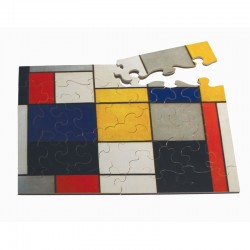 Puzzle Michèle Wilson 24 pièces "Composition 123 - Mondrian" - Découpé à la Main - La dernière pièce !