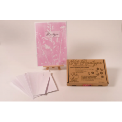 Kit Cyanotype "rose" découverte - extrait du contenu de la boite