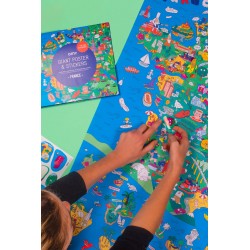 Poster "France" + 100 Autocollants - En cours de "cherche et trouve" !